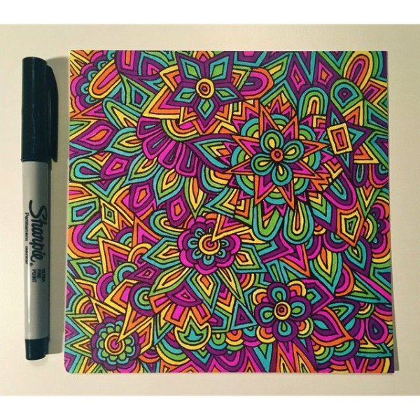 Классные узоры фломастерами