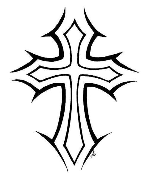 Тату крест простой