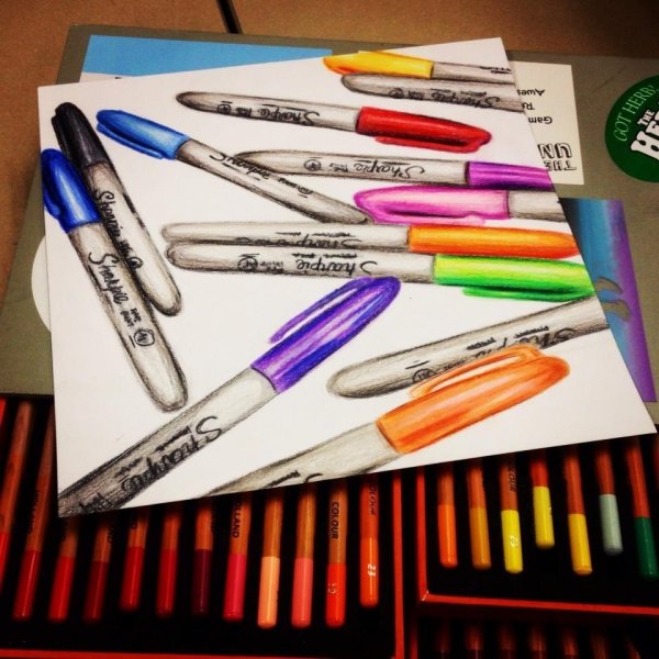 Красивые рисунки фломастерами на изо