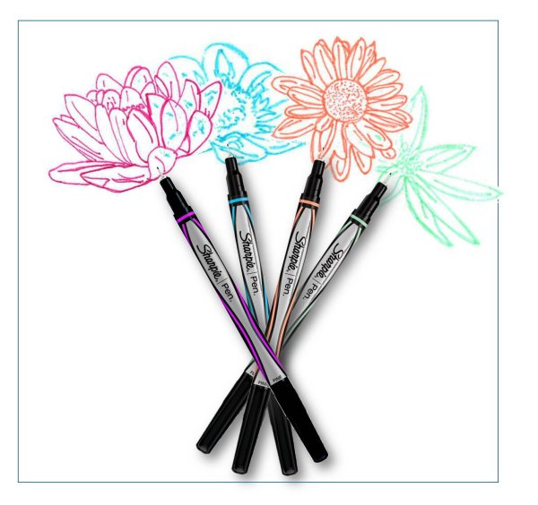 Рисунки разноцветными фломастерами