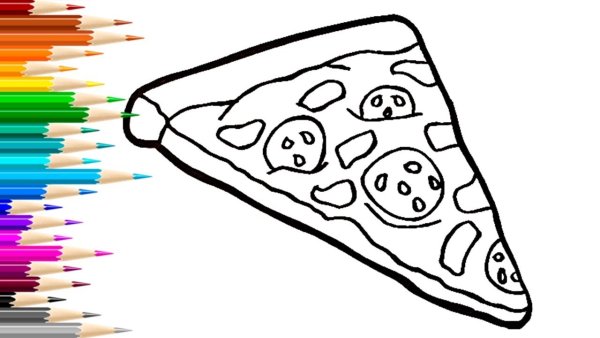 Пицца фломастерами рисунок