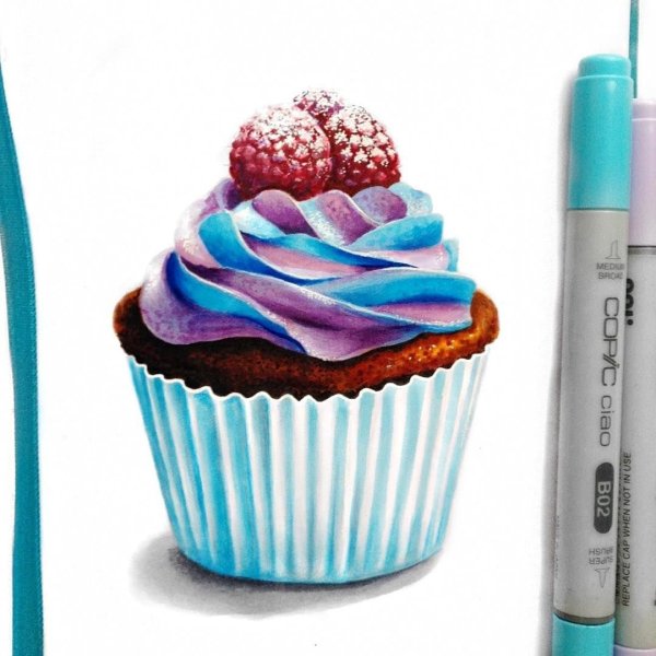 Скетчи маркерами Десерты