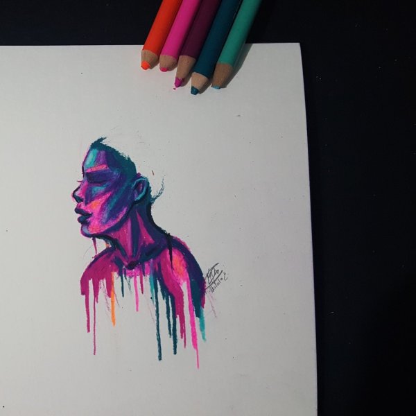 Неоновые рисунки маркерами