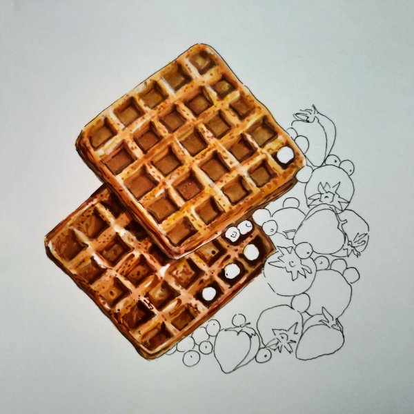 Вафли маркерами