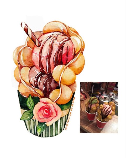 Вафли акварелью