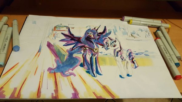 Рисунки пони фломастерами