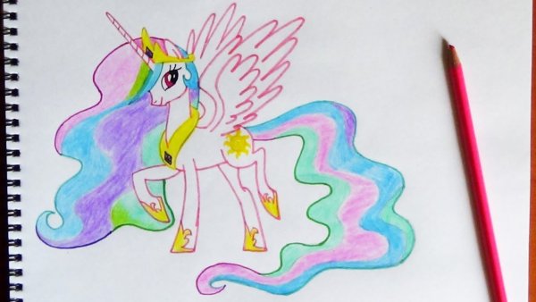 Рисунки пони фломастерами