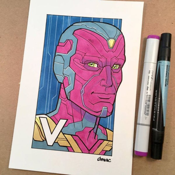 Рисунки Мстителей фломастерами