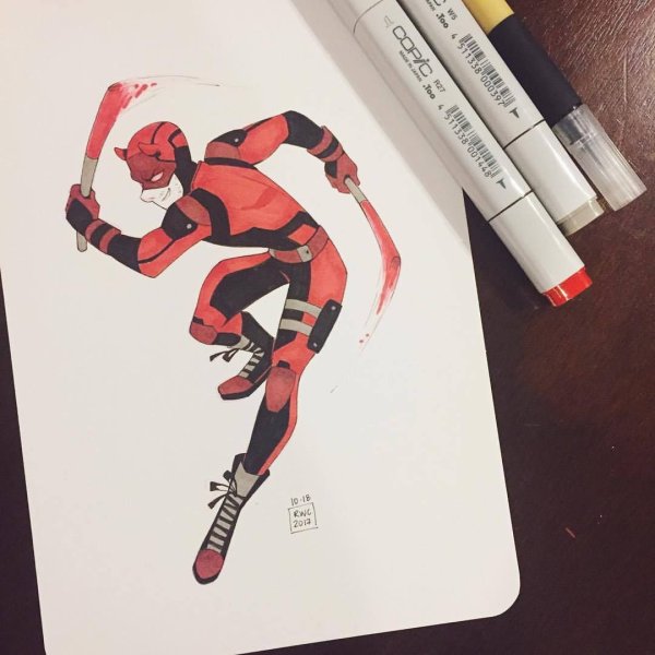 Арты Марвел маркерами