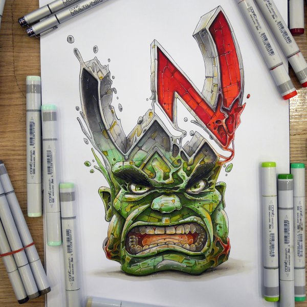 Крутые арты маркерами