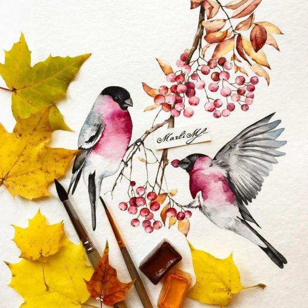 Рисование ягод маркерами