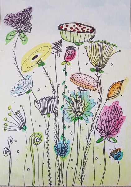 Цветы для рисования фломастерами