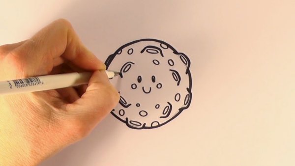 Луна фломастерами