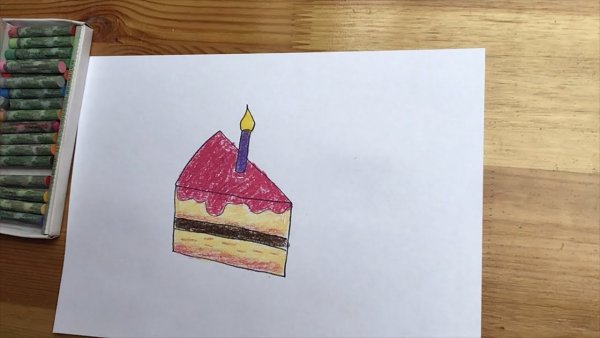 Рисунки маркерами кусок торта