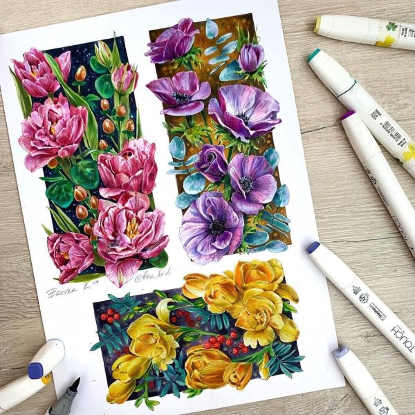 Скетчинг маркерами Лизы Красновой