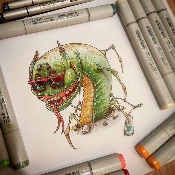 Рисунки скетч маркерами легкие