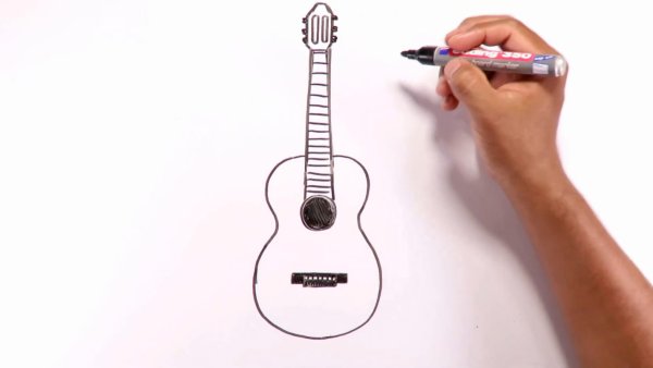 Гитара карандашом для детей