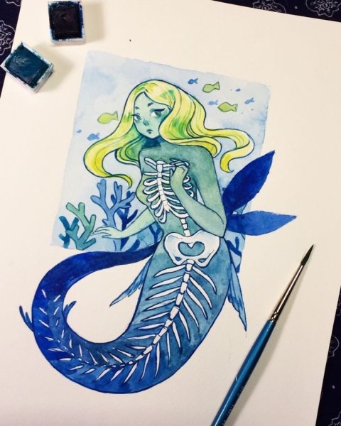 Русалка маркерами