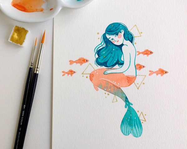 Идеи для рисования русалок