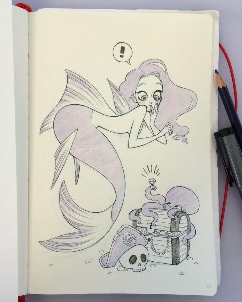 Русалочка для скетчбука