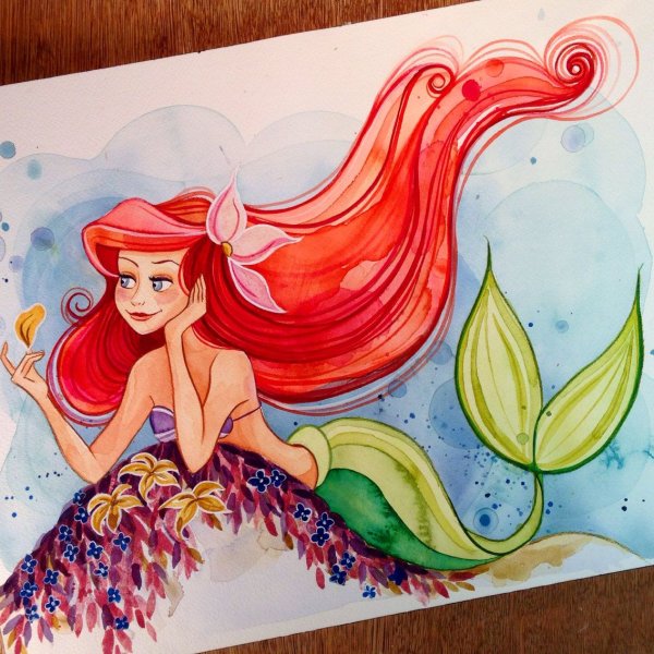 Ариэль цветными карандашами