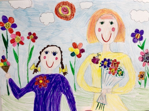 Рисунок для мамы фломастерами