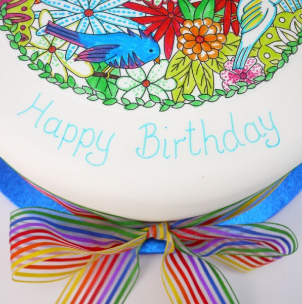 Торт раскрашенный фломастерами