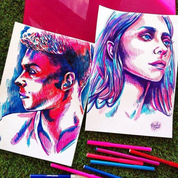 Портреты профессиональными маркерами