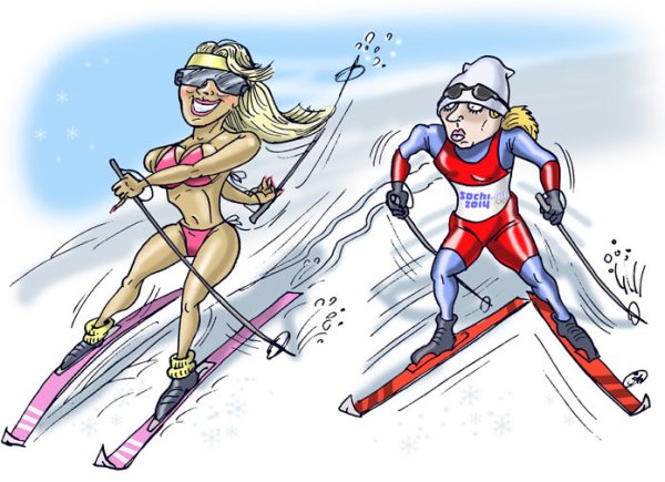 Рисунок на тему зимний спорт