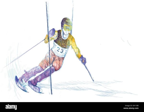 Горные лыжи рисунок