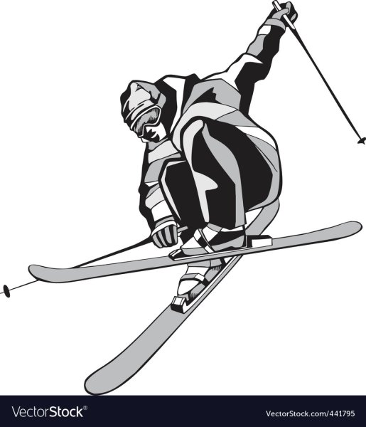 Горнолыжник слалом вектор