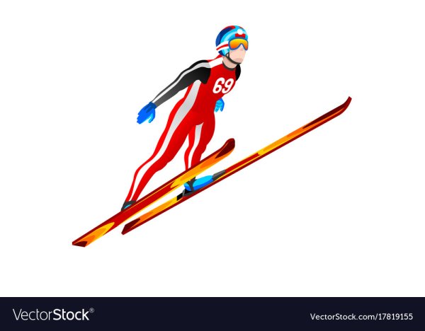 Рисунок на тему лыжник