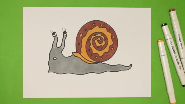 Улитки рисовать маркерами