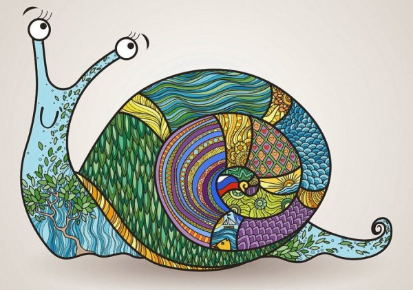 Зентангл улитка