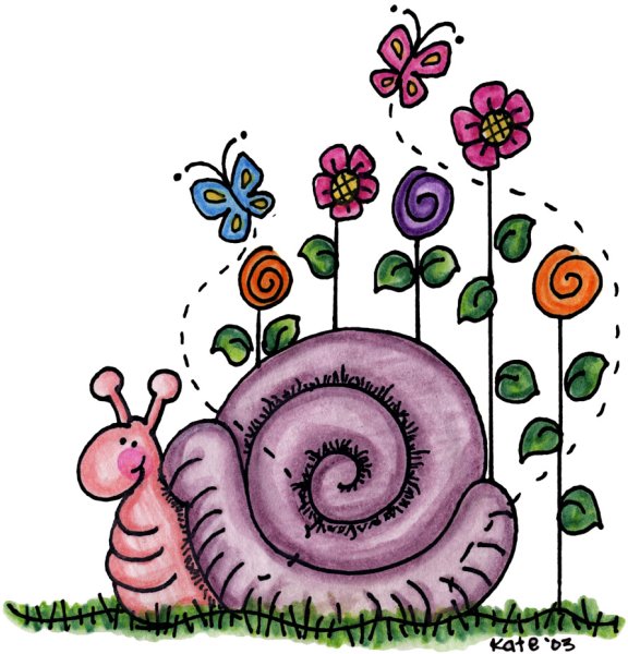 Улитка с цветами иллюстрация