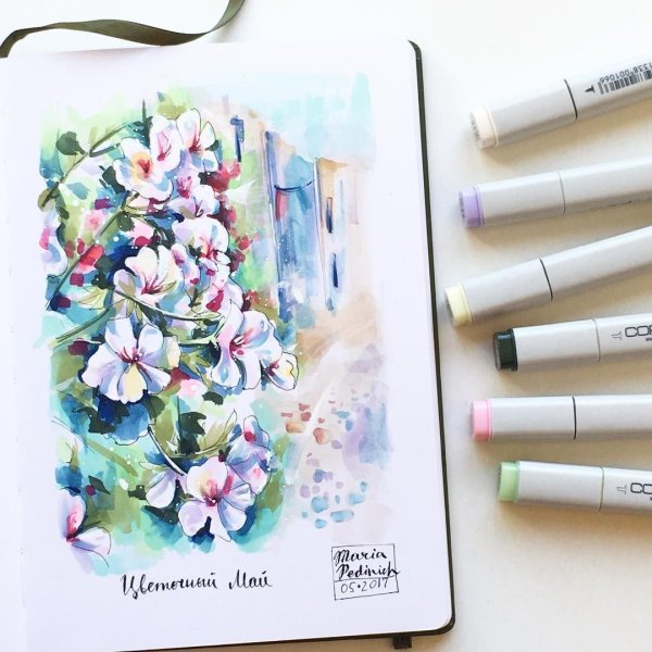 Рисование мелками на бумаге