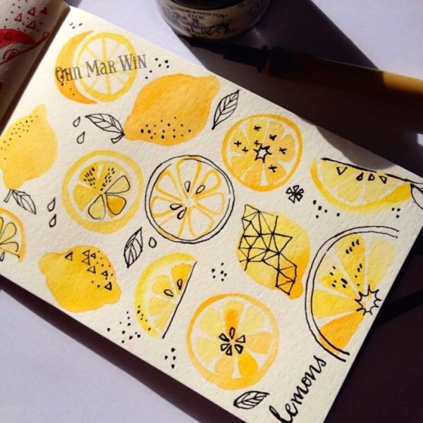 Идеи для скетчбука лимон