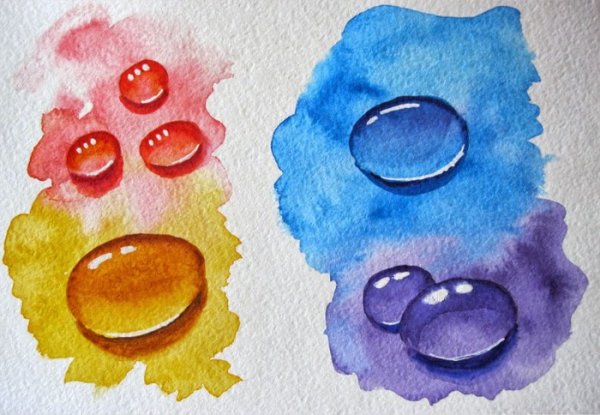 Капля воды акварелью