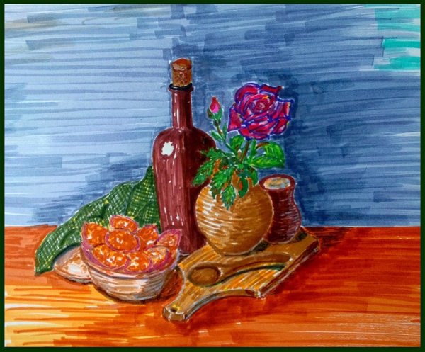 Натюрморт маркерами