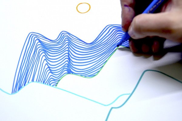 Рисунки по линиям маркерами