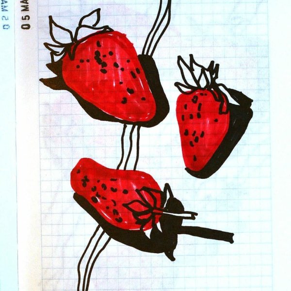 Клубника фломастерами
