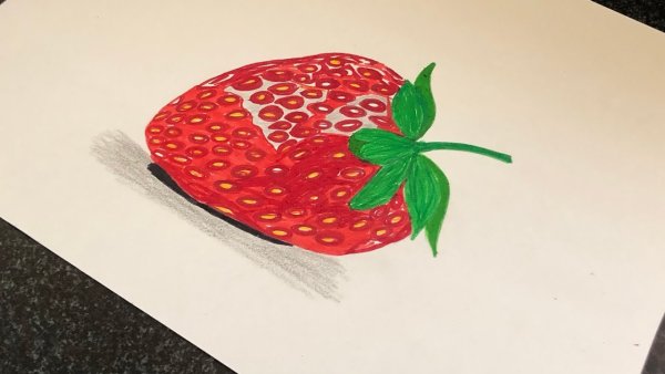 Клубника фломастерами