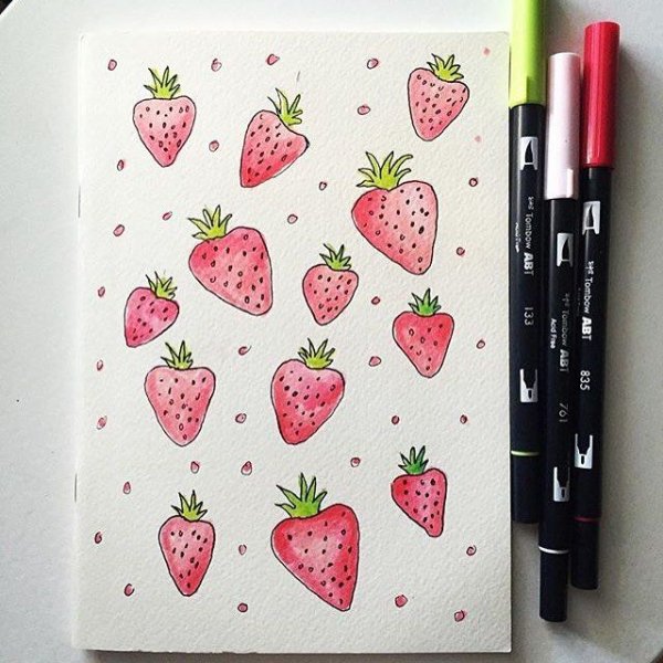 Клубника для скетчбука