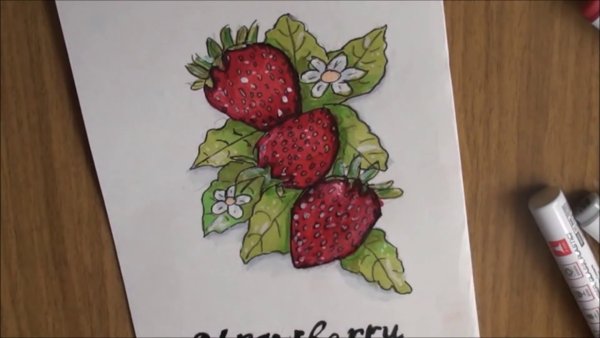 Клубника маркерами