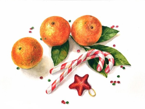 Мандарин маркерами