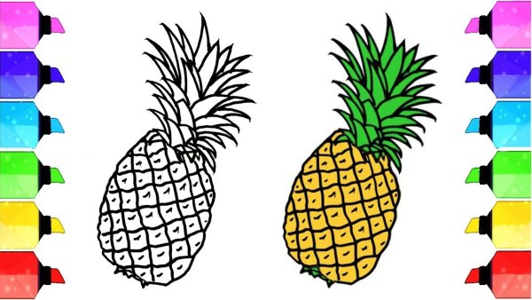 Рисование с детьми 6 лет ананаса