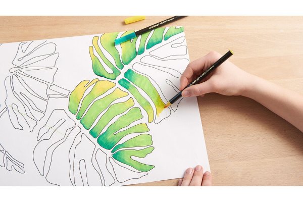 Рисование акварелью и фломастерами