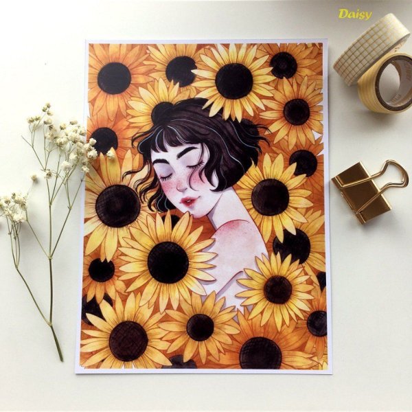 Подсолнух маркерами