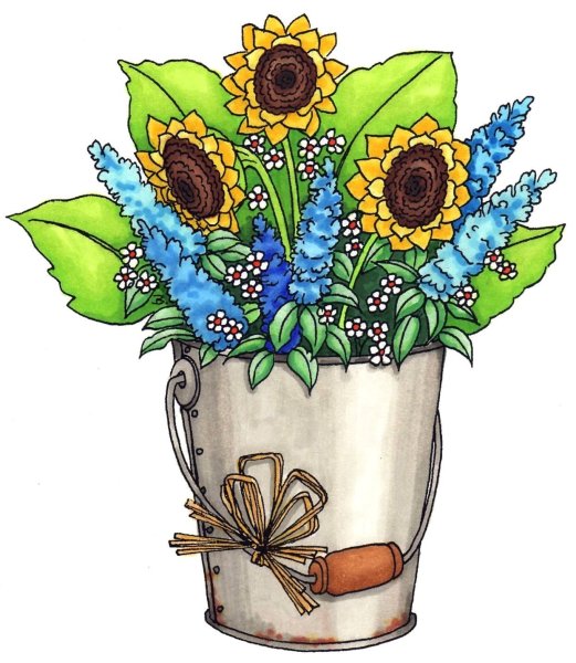 Рисунок букета фломастерами