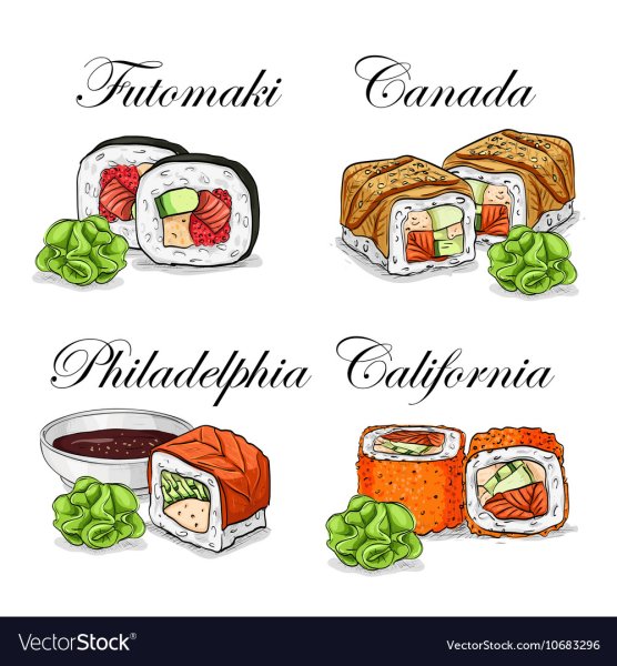 Суши рисунок маркерами